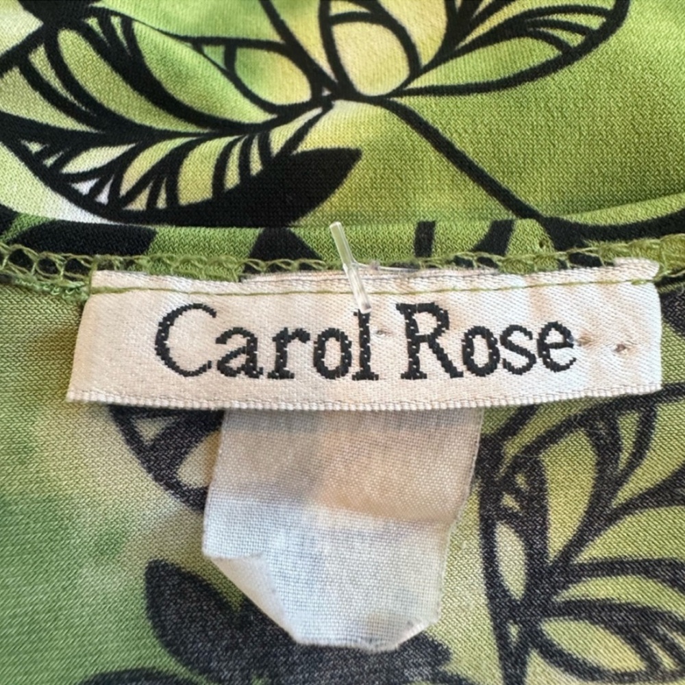 Green Floral Peasant Blouse Off Shoulder Boho Cottagecore Medium Carol Rose - Picture 5 of 5